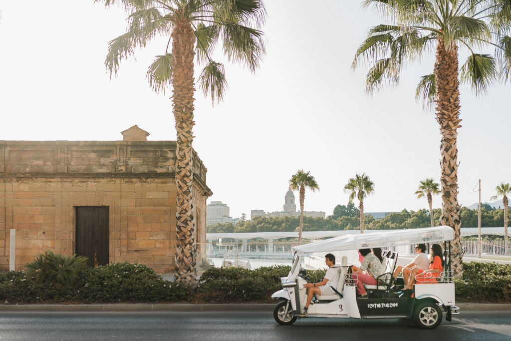 Malaga: tour di 2 ore in tuk tuk elettrico privato