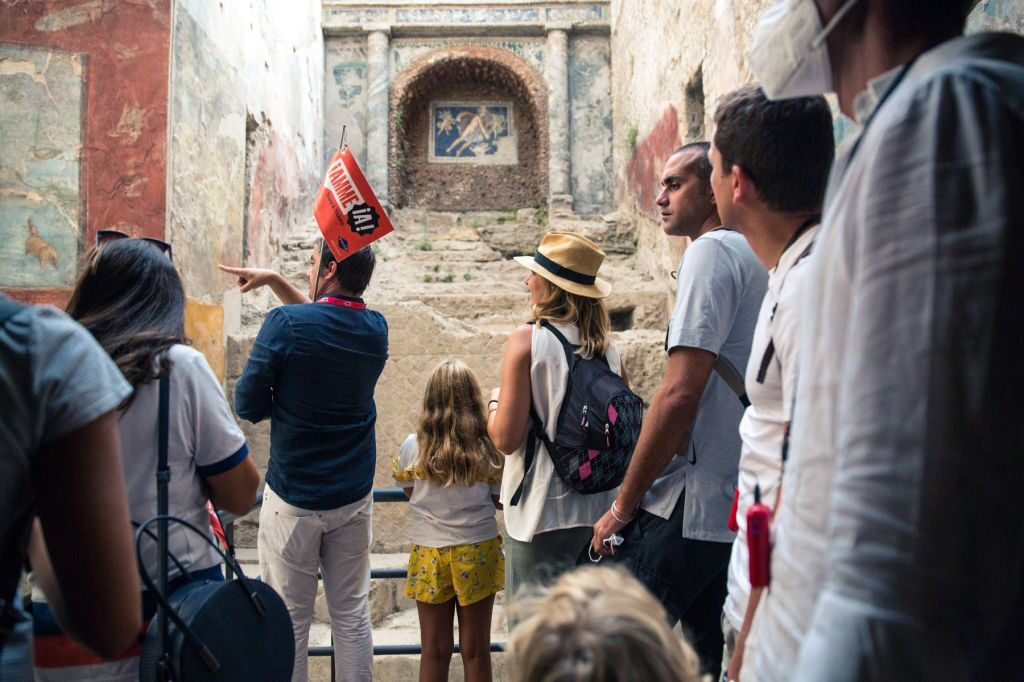 Pompéi : Entrée sans file d'attente et visite guidée + aller-retour de Sorrente