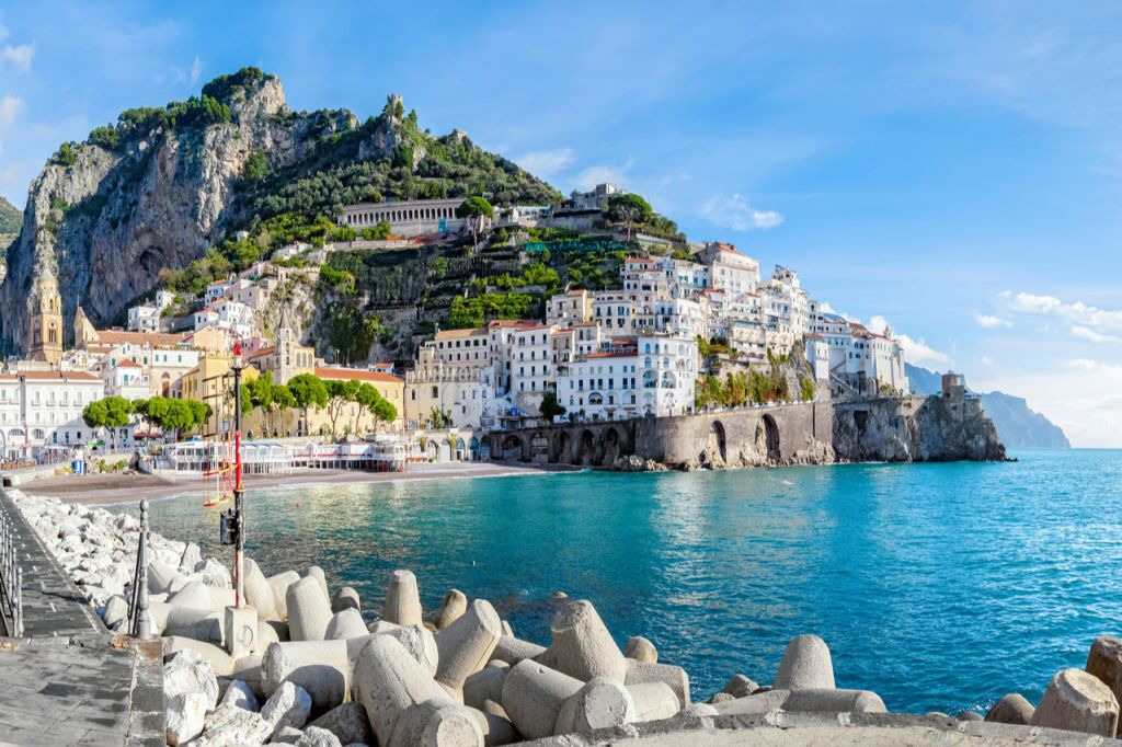 Amalfi e Positano: passeio de barco com traslado de Pompeia