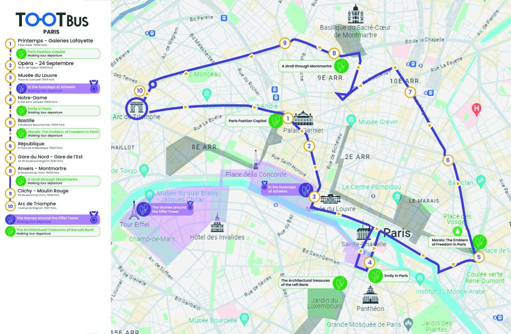 Tootbus Parigi: Tour in autobus Hop-on Hop-off dei Giochi Olimpici