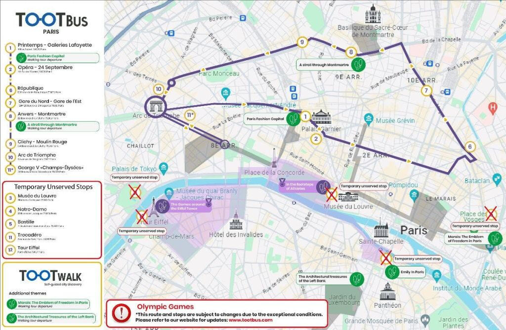 Tootbus Parigi: Tour in autobus Hop-on Hop-off dei Giochi Olimpici