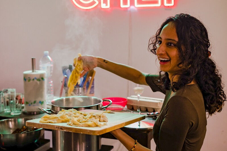 Aula de culinária com Spritz e espaguete
