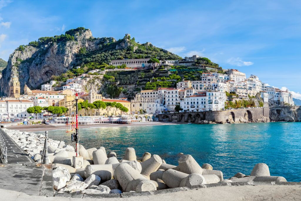 Amalfi e Positano: passeio de barco + ida e volta de Pompeia