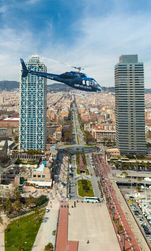 Helicopter flight over Barcelona: coast or city